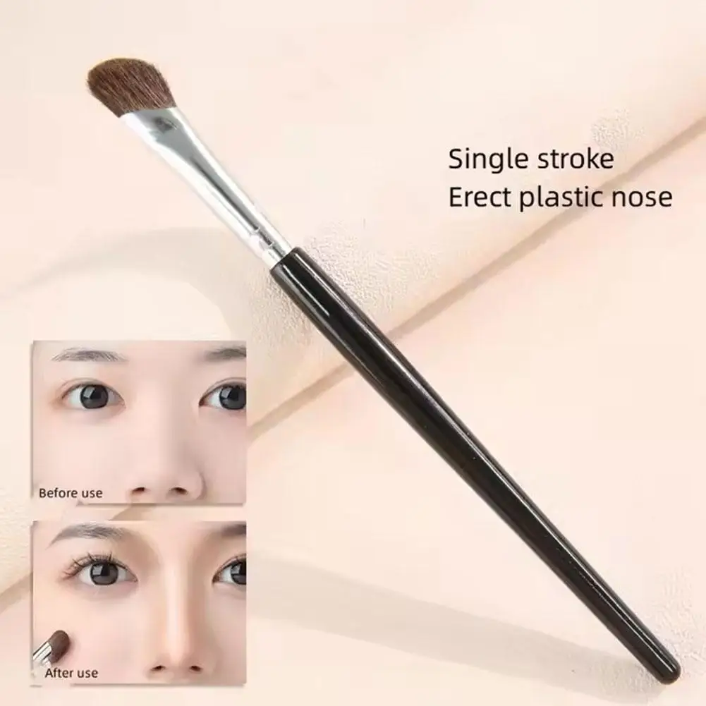 Horsehair Sickle Nose Shadow Brush Oblique Nose Trim Shadow Concealer Brush Makeup Side Knife Highlight Shadow Brush Obliqu V3Q7