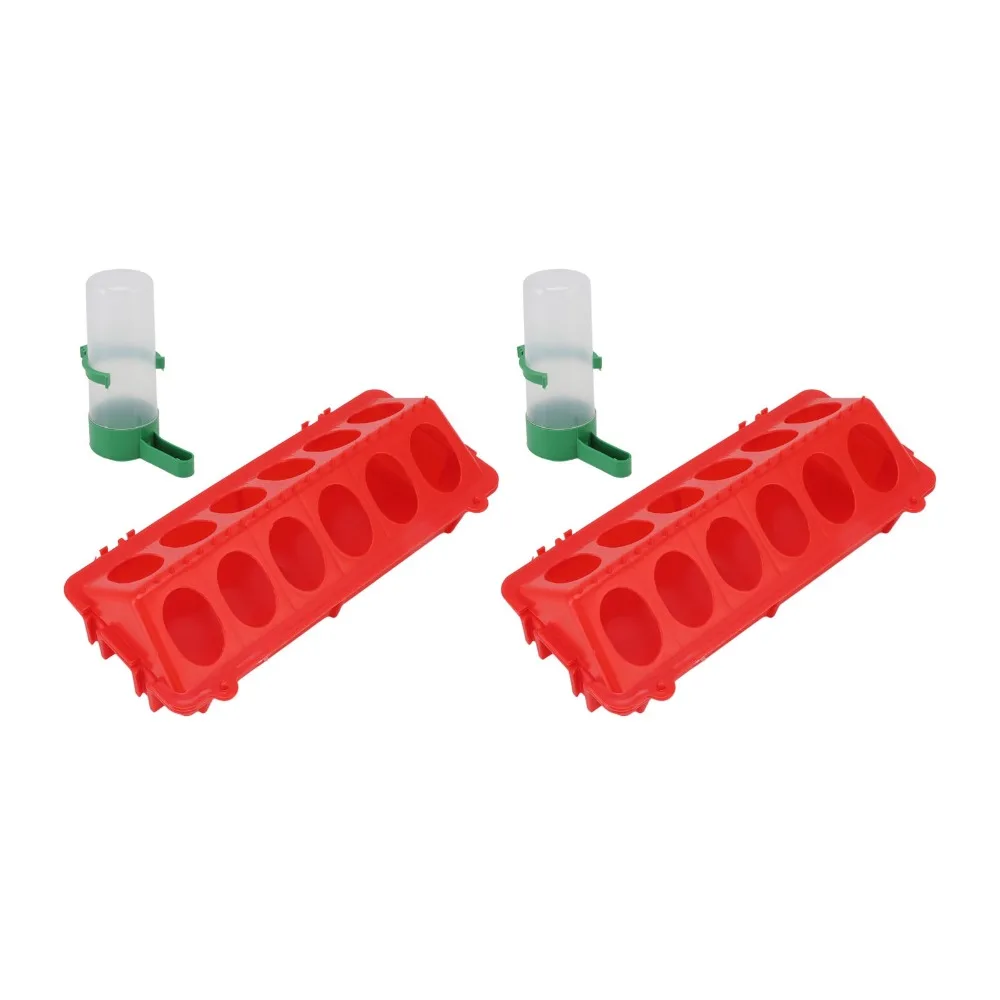 2Sets（4pcs） Flip Top Design Chick Water Feeder PP Splatter Proof Cover Automatic Chicken Feeder Chicken Trough Poultry Equipment
