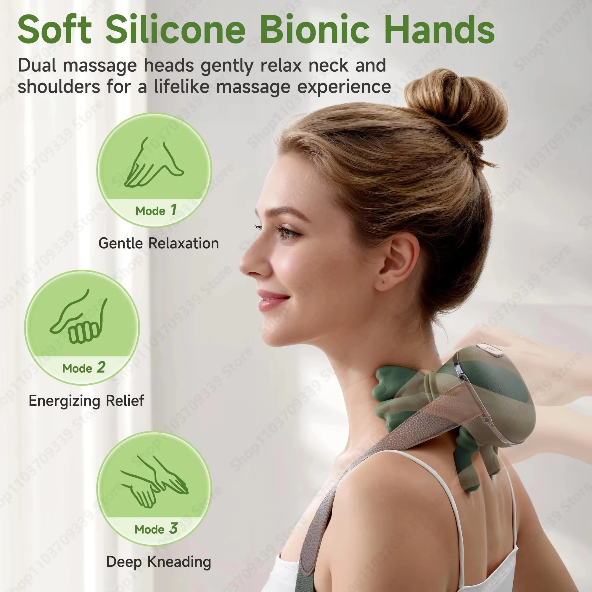 

Professional Wireless Neck Massager - Imitates Human Hand Kneading Motion, Relieves Neck & Shoulder Pain, Massage Shawl