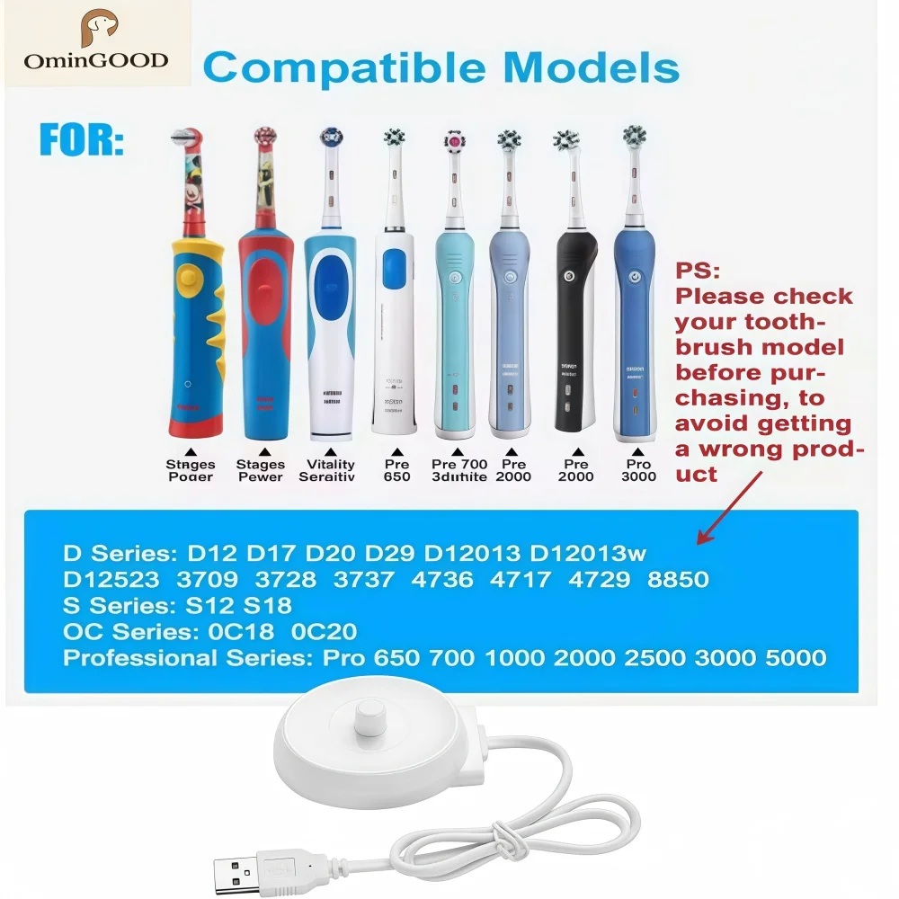 1pcs  Portable Replacement Charging Base Safe Travel Fit Braun Oral-B D12 Pro IO Series Electric Toothbrush - view 6