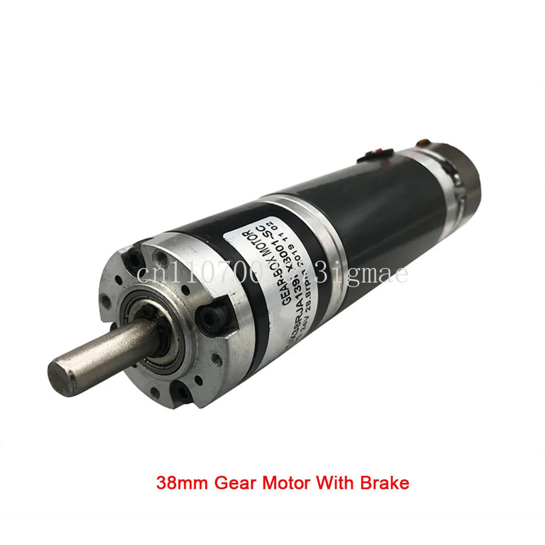DC Planetary Gear Motor with Brake Diameter 38mm High Torque Low Noise Forward and Reverse With Brake Output shaft 6mm
