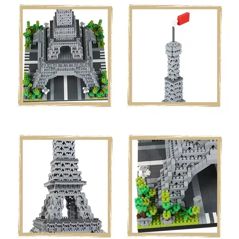 2237-teiliges Eiffelturm-Mikro-Partikel-Baustein-Modell-Souvenir, Ohne Beleuchtung, Romantische Heimdekoration, Geschenk für Liebste, Geschenk für Feiertage/Weihnachten/Neujahr – Detail 4