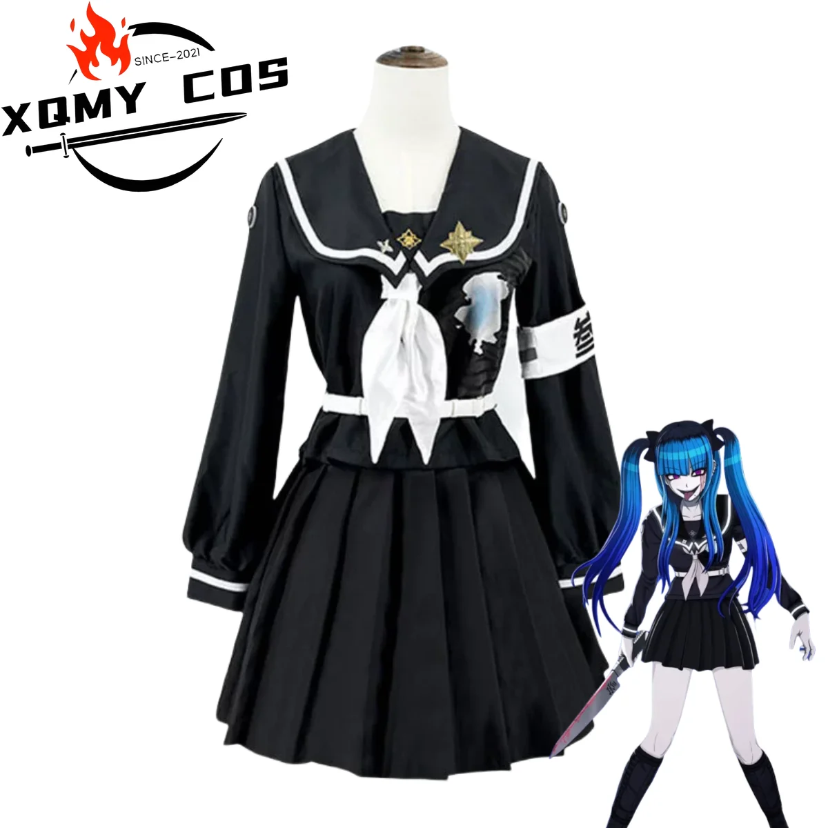 

XQGame The Hundred Line -Last Defense Academy- Amemiya Darumi Cosplay Costume Japanese JK School Uniform Woman Sexy Campus Suit