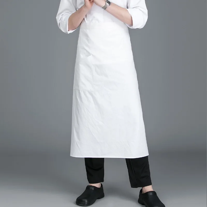 Solid Color Chef Apron Lengthened Single Diagonal Pocket