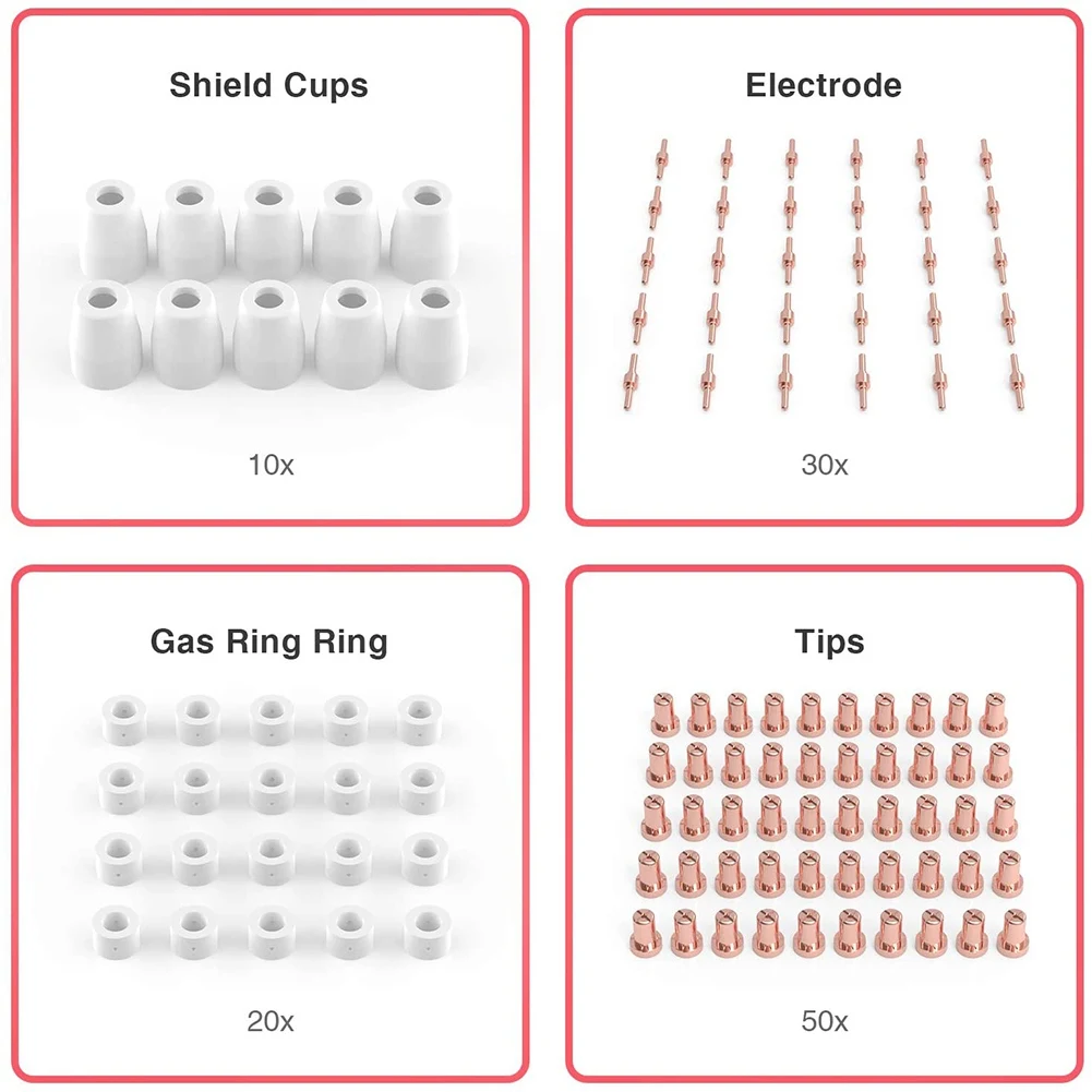 Lot de 110 consommables de découpe plasma 40 50, avec torche de découpe, PT31 LG40