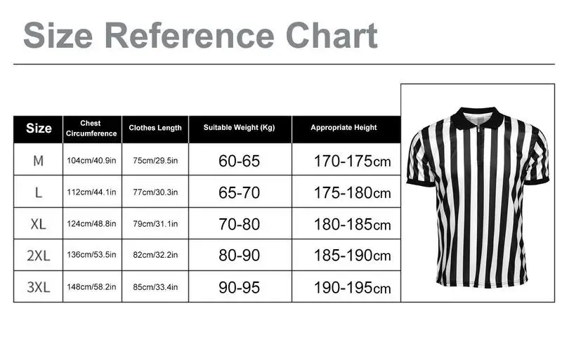 Striped Referee Shirt Men Official Pro-Style Collar Referee Shirt Gym Sporting Soccer Basketball Goods Collared Referee Shirts