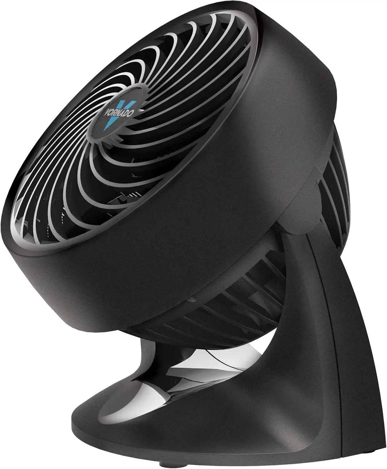 

Small Room Air Circulator Fan with 2 Speeds, Adjustable Head for Desk or Nightstand in Black