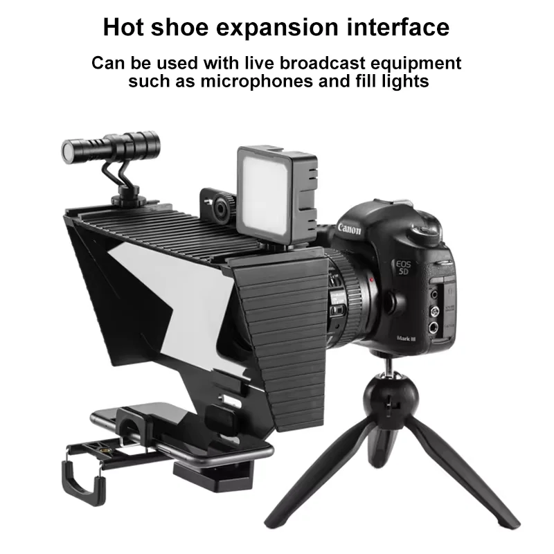 

Pronstoor Phone And DSLR Recording Mini Teleprompter Portable Inscriber Mobile Teleprompter Artifact Video With Remote Control