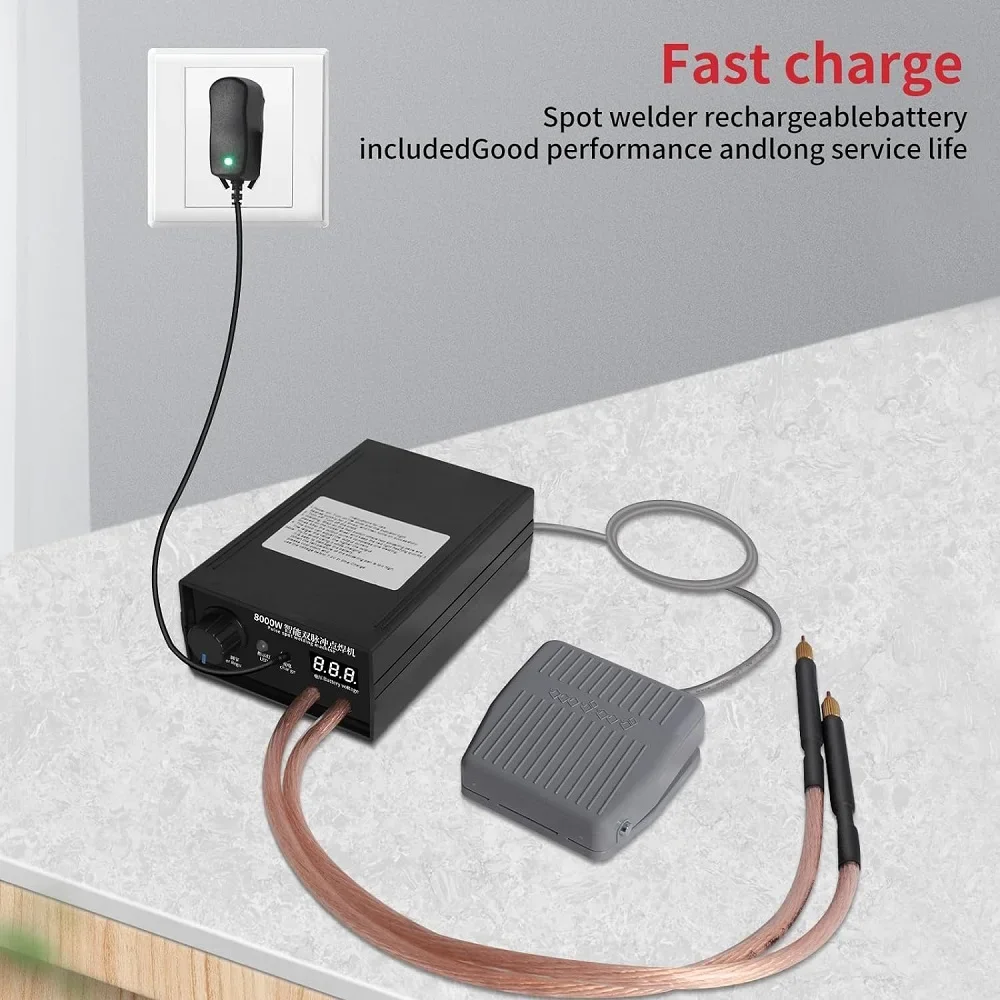 Zestaw mini zgrzewarki punktowej 8000 W DIY Automat 18650 Zgrzewanie punktowe na baterie Przenośna zgrzewarka punktowa Pióro do taśmy niklowej 0,15