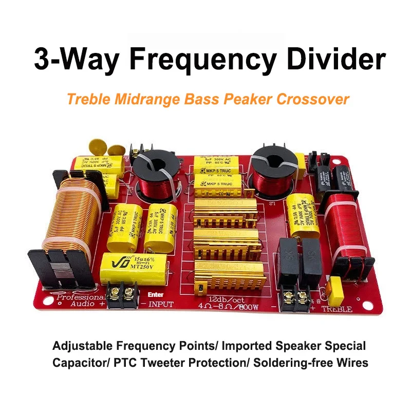 

800 Вт профессиональный 800 Гц 5800 Гц делитель частоты кроссовер высокой мощности высокие частоты/средние/нисовые 3-полосные кроссоверные фильтры 3 единицы динамика
