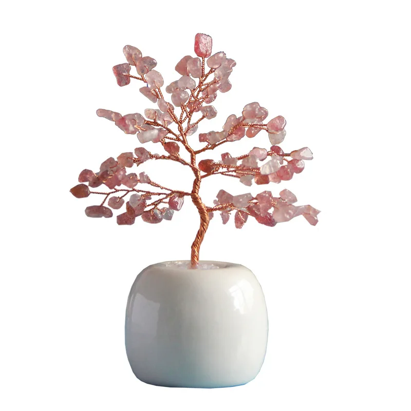 

Mini natural powder crystal tree ornament office desktop fortune tree