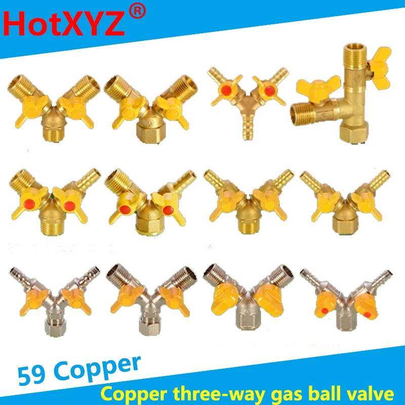 

Pipe Fittings 1/2 IN ball valve fittings liquefied gas gas pipeline valve switch copper rod copper core tee socket connector