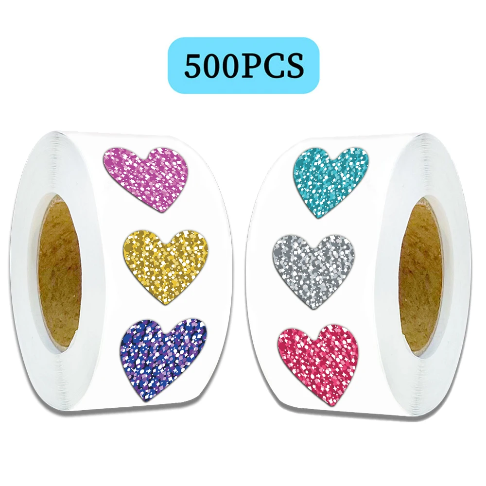 500PCS Rhinestone Peach Heart Pattern Pink Gold Multi Color Heart Sticker Cell Phone DIY Shiny Ornament