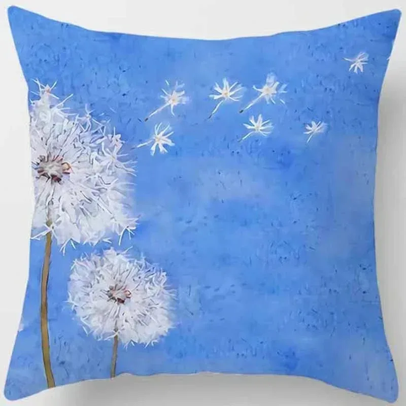 Dandelion Print Decorative Pillow Cover Car Sofa Square Cushion Pillow Cover