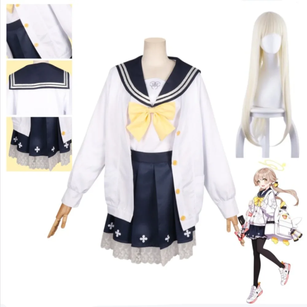 

Blue Archive Hifumi Ajiro Cosplay Costume Full Set Cute Sailor School Uniform Adult Women Anime Game Halloween Comic Con Outfit