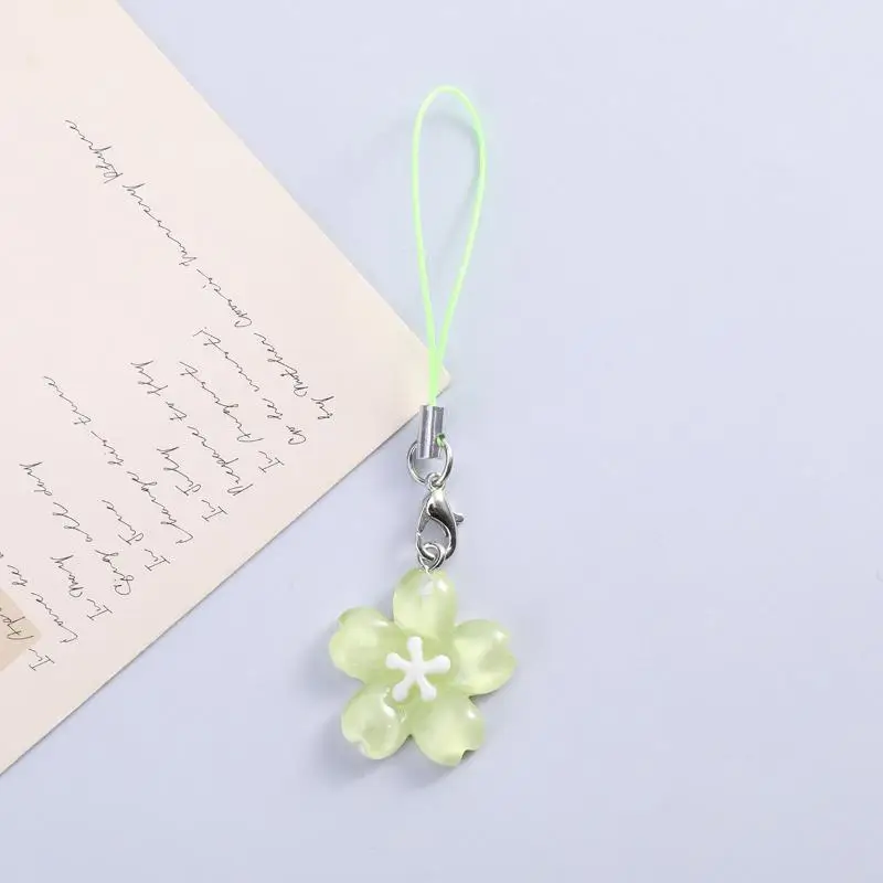 Creative Flower Phone Strap Sweet Jelly Color Sakura Keychain Pendant Cute Fashion Backpack Hanging Ornaments Couple Gift