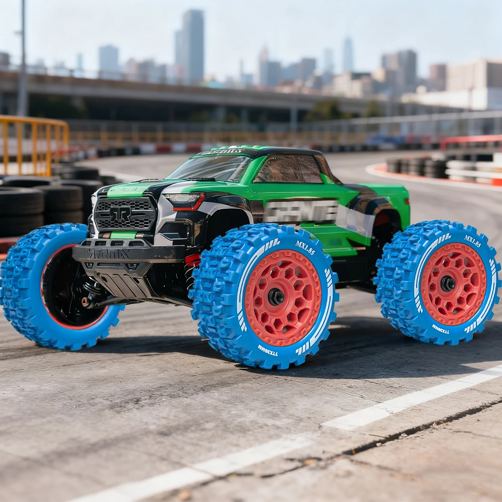 

MX1.85 RC Wheels and Tires 12mm Hex Wheel Tires Sets 77*39mm for ARRMA 1/18 Typhon Granite Grom