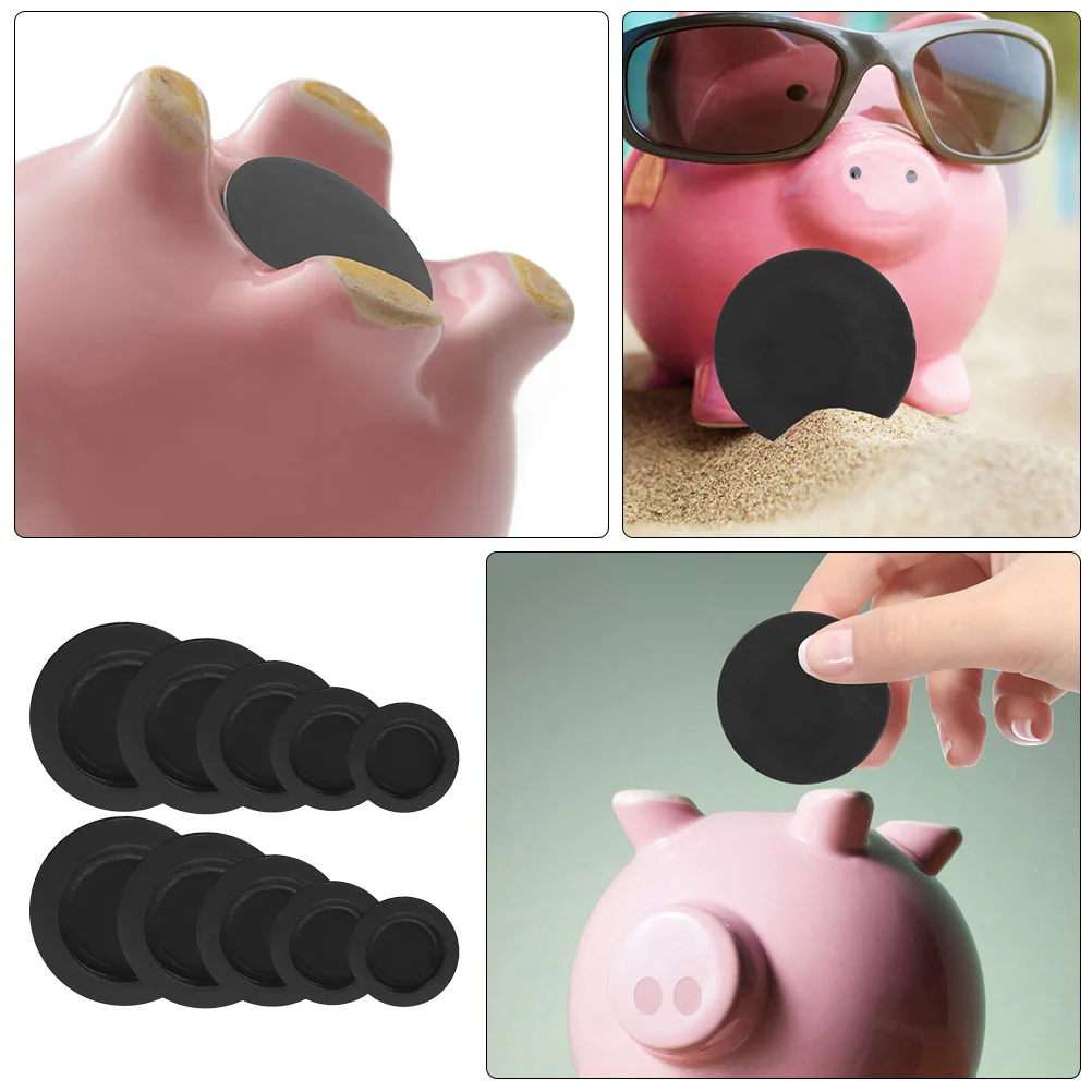 Bouchons Ronds en Caoutchouc pour Jouets Astronomiques, pour Tirelire, Couvertures Noires de Remplacement, Voyage, 10 Pièces