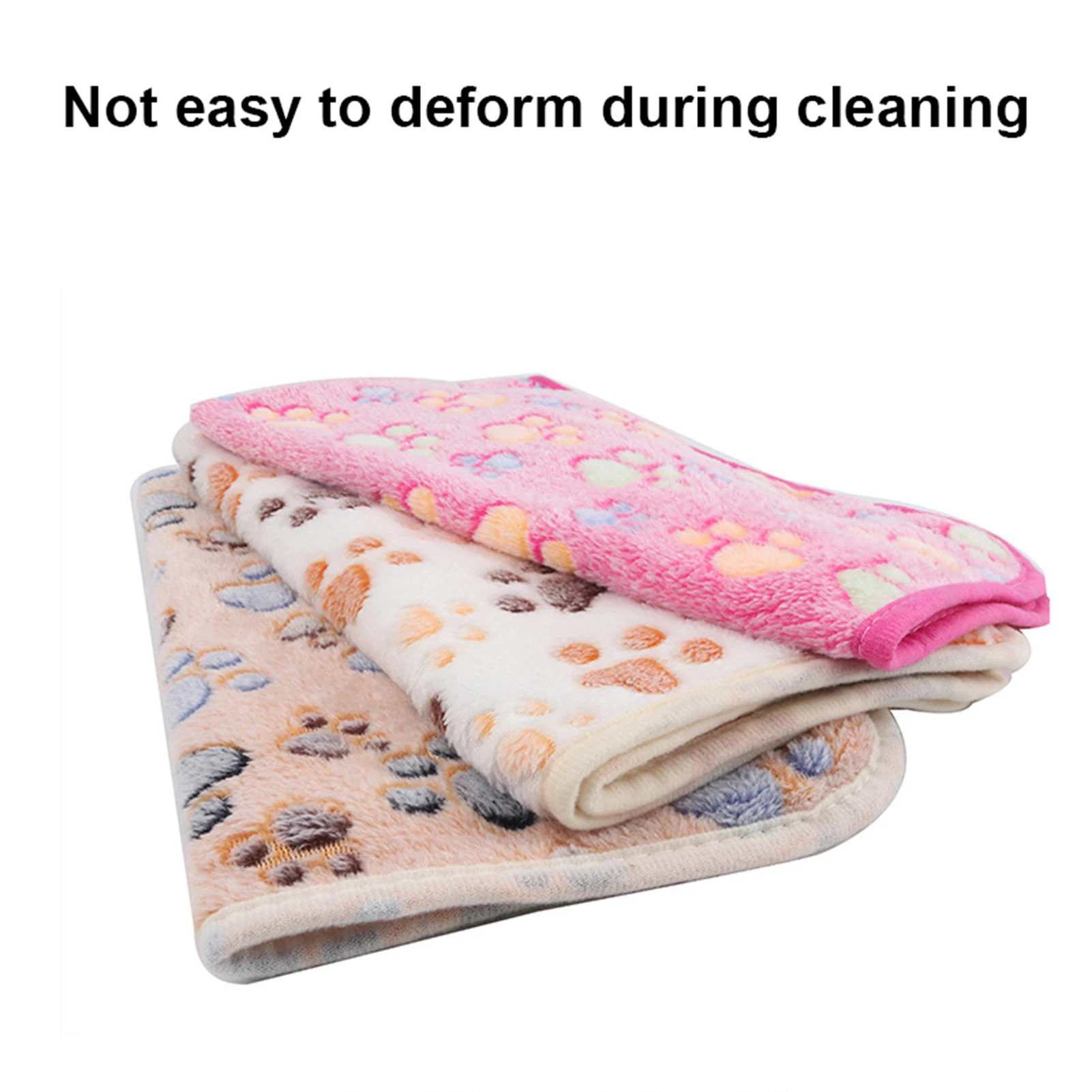 Cute Paw Print Sleeping Blanket Mat Cartoon Air Conditioning Blanket Washable Blanket for Cat Kitten Puppy