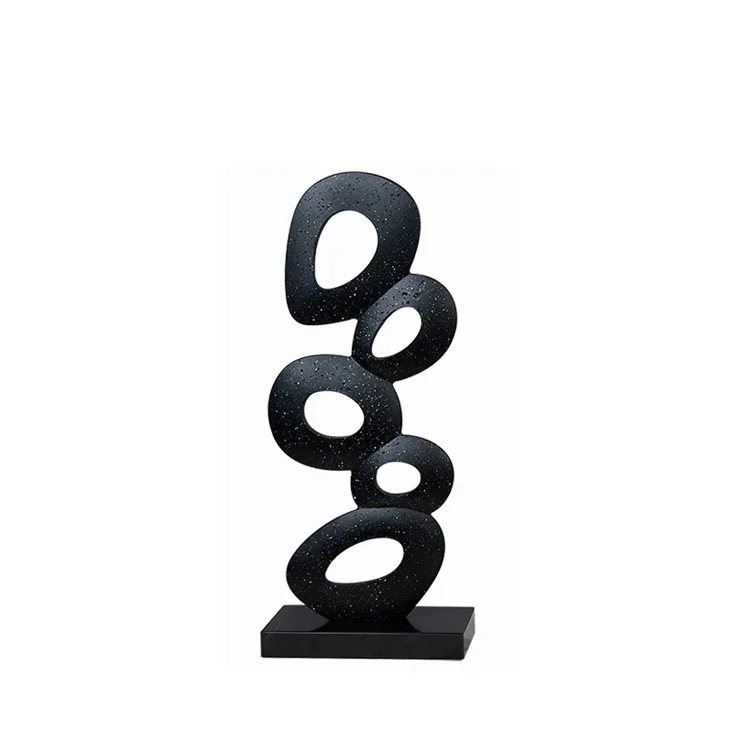 Simple modern geometric imitation travertine sculpture ornament living room TV cabinet abstract decoration