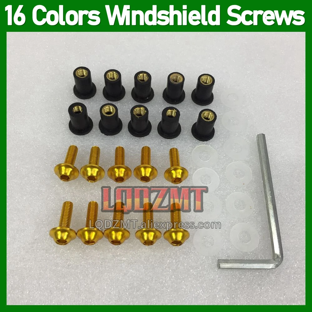 31pcs Moto Body Windshield Bolts For YAMAHA FJR 1300 FJR1300 07 08 09 10 11 12 2007 2008 2009 2010 2012 Windscreen Nuts Screws