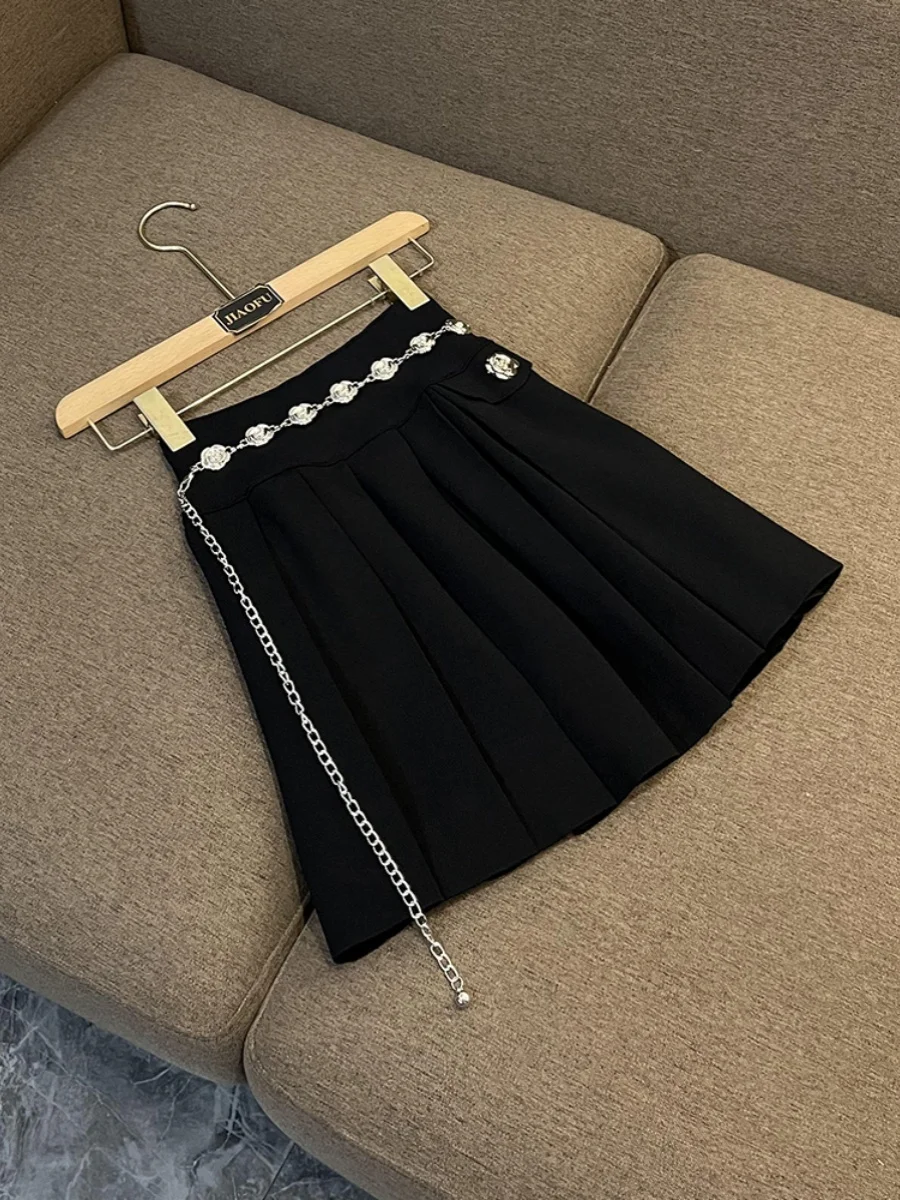 

Новая круглая плиссированная юбка с высокой талией и цветочной цепочкой ort Sve Top Design Sense Dr для женщин Commute Ci Wear