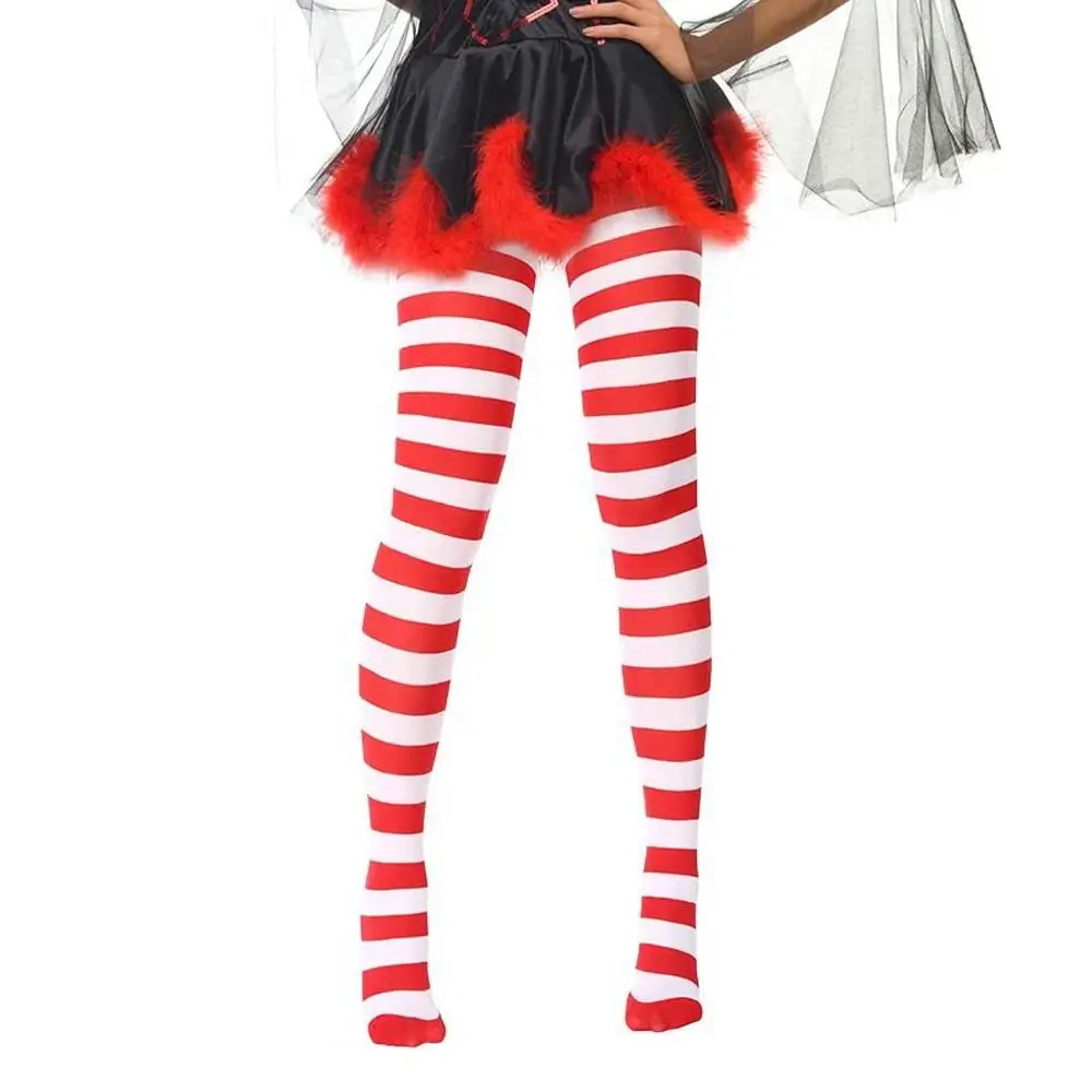 

Accessories Striped Pantyhose Cosplay Elastic High Stockings Over Knee Long Hosiery Halloween Party