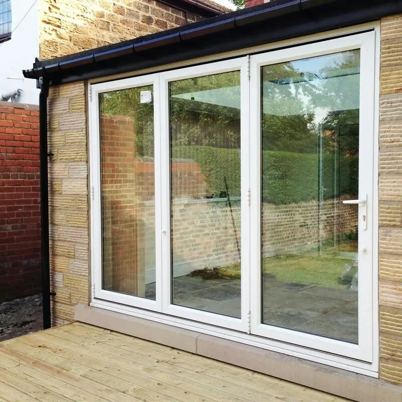 External Doors Thermal Break Aluminum Door Bifold Patio Folding Glass Doors Outswing Energy Efficient Vertical Accordion Door