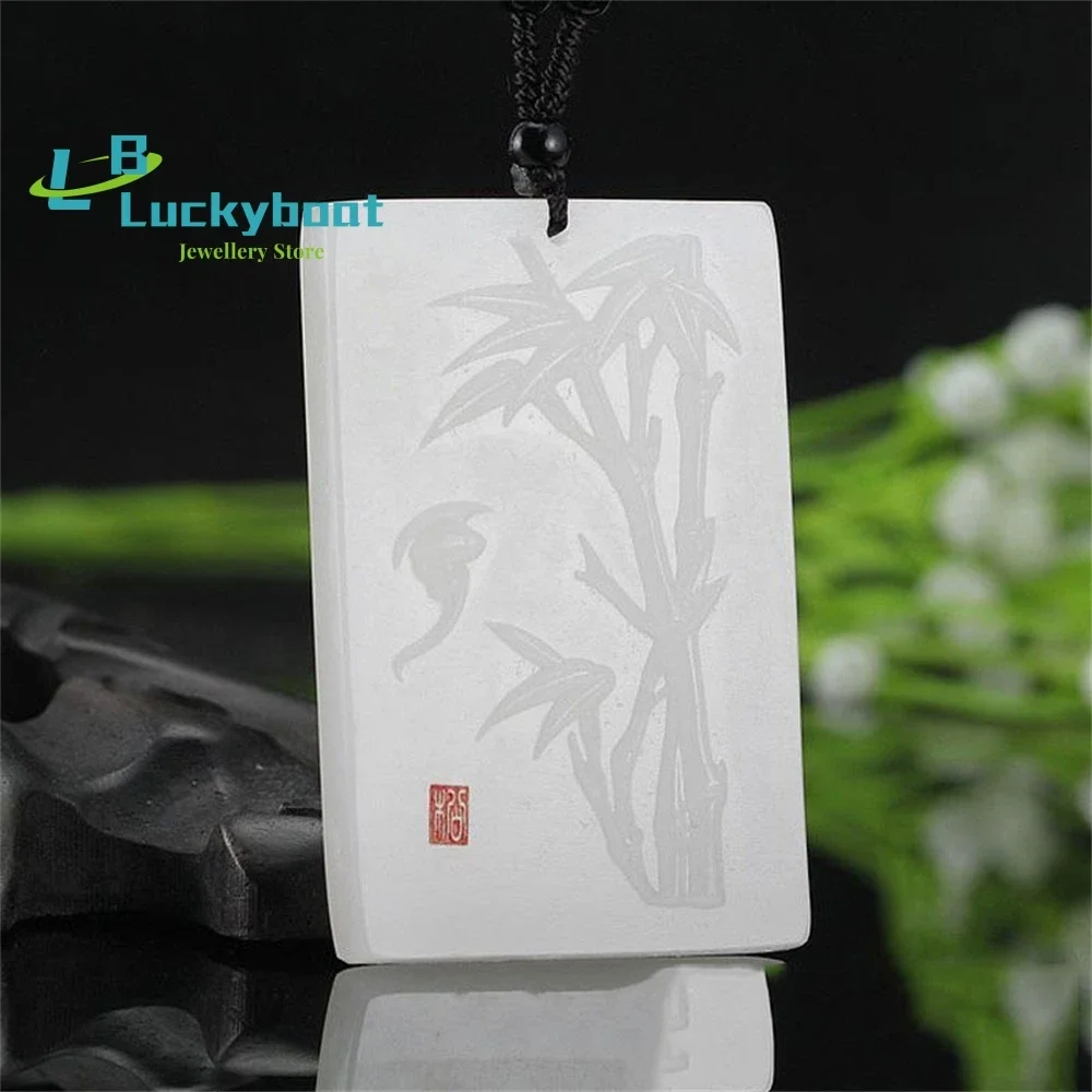 

Синьцзян Хэтянь баранина белый бамбуковый кулон афганский бренд растущий нефрит