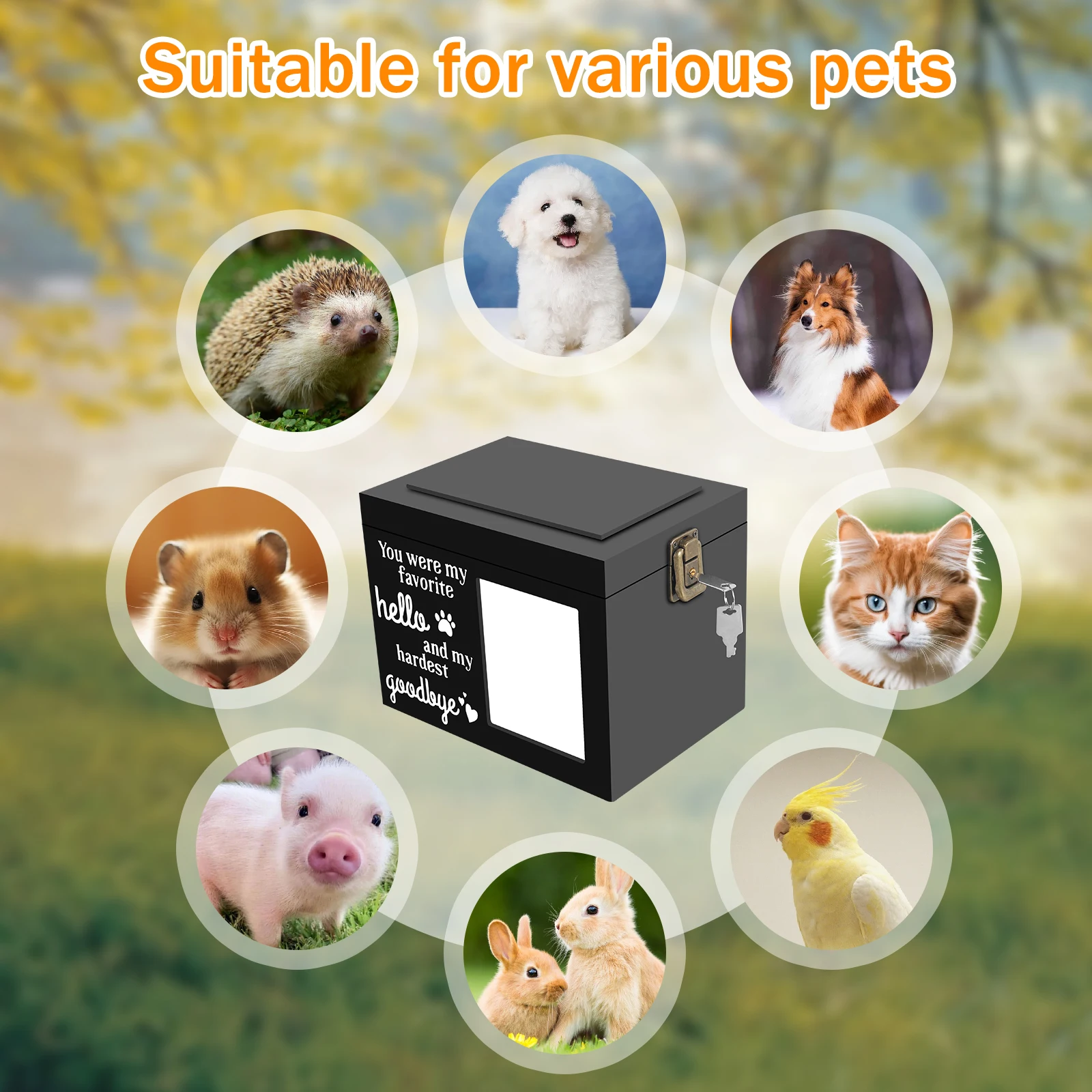 Wood Pet Memorial Urn DIY Personalized Pet Urn Pet Memorial Box with Photo Frame for Dog Cat Bird Mouse Cremation Ashes NEW