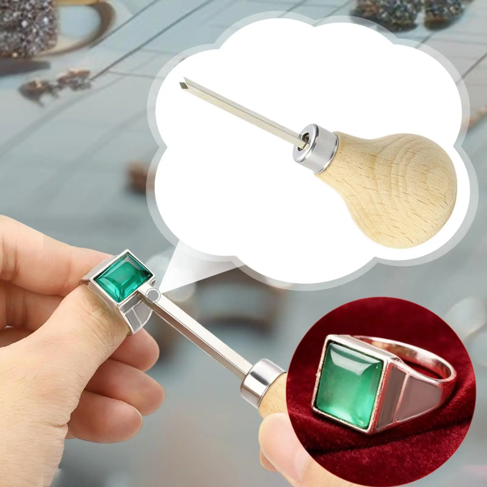 

Durable Jewelry Prong Pusher Professional Stone Setting Tool with Wood Handle for Complete Kit to Make Jewelry