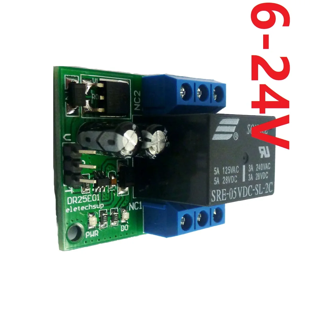 

DC 5-24V 3-5A Flip-Flop Latch DPDT Relay Module with Self-locking Double Switch Board for Arduiuo MEGA AVR LED