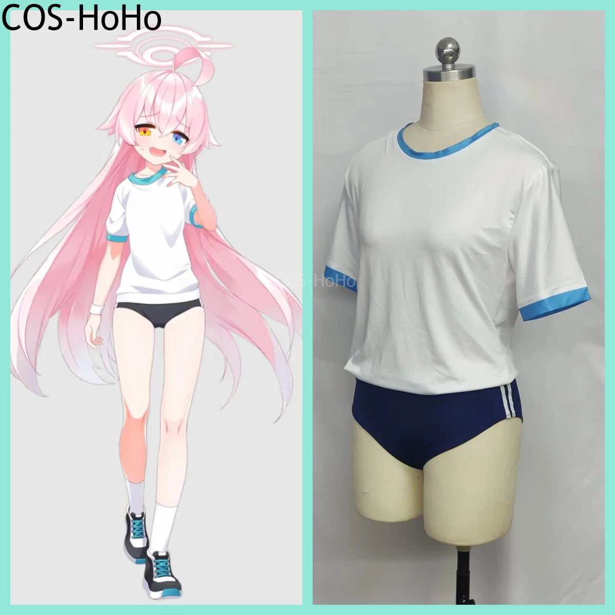 COS-HoHo Blue Archive Sunaokami Shiroko/Takanashi Hoshino Gym Suit Sportswear Cosplay Costume Halloween Party Role Play Outfit