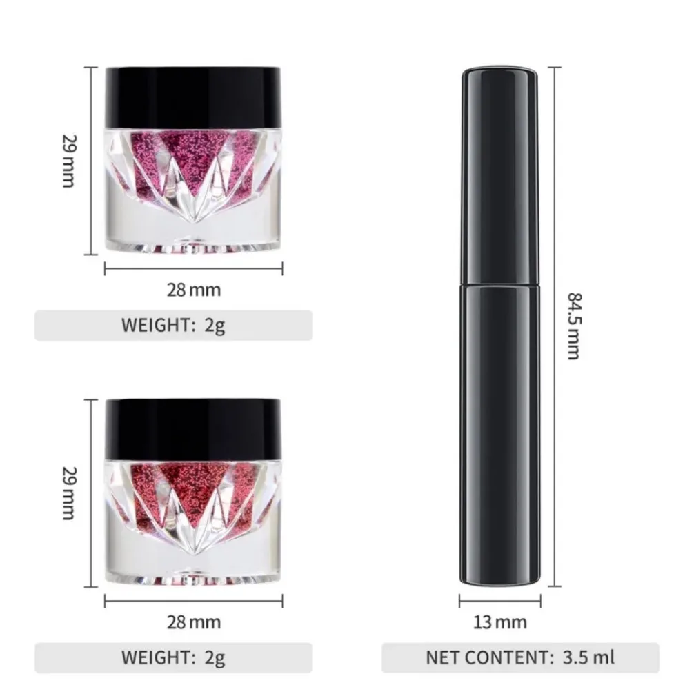 Private Label Vegan Makeup Kit With Custom Logo Wholesale Stage Performance Lip Gloss And Eye Shadow Glitter Adhesive Set