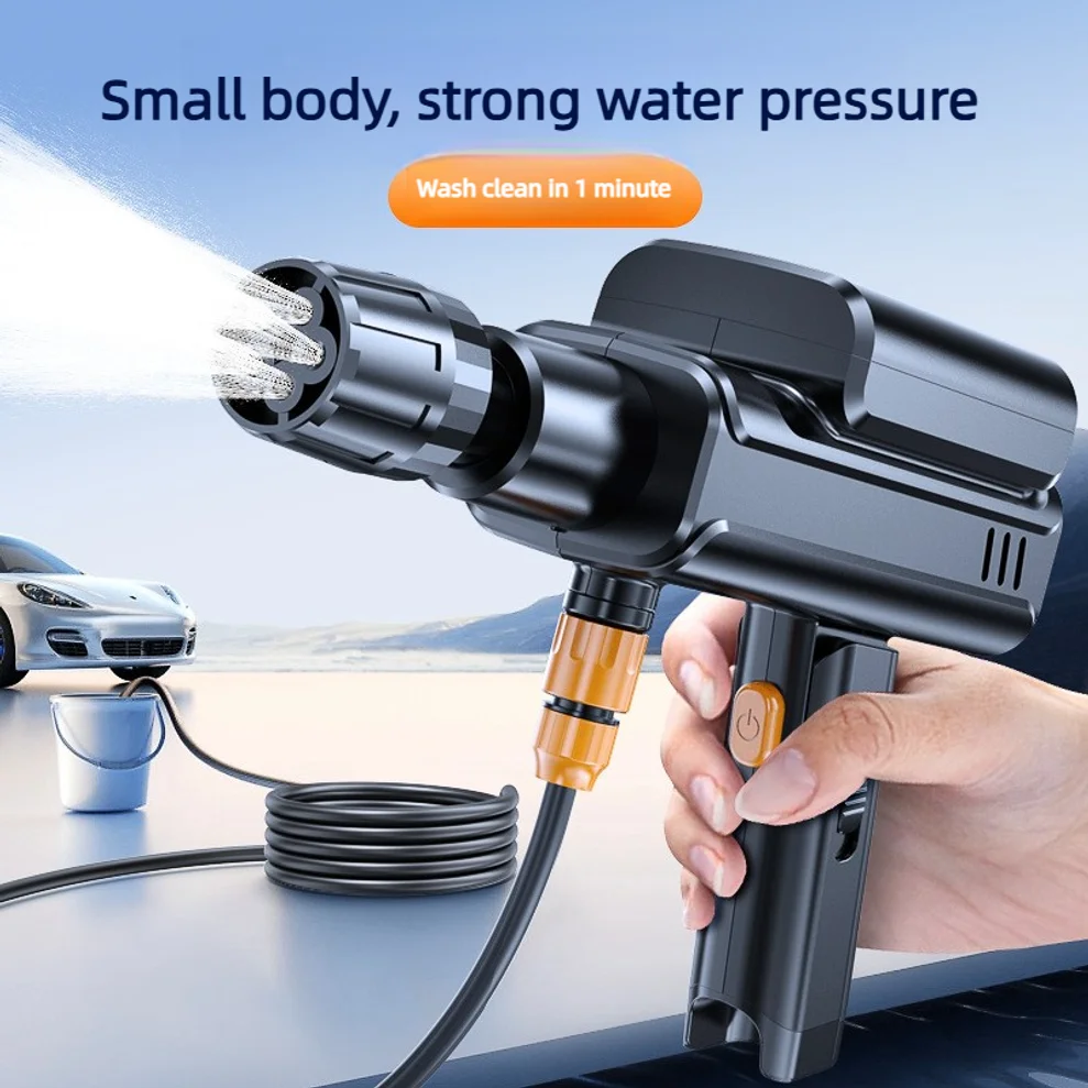 Portable Wireless Car Washer High Pressure Lithium Battery Water Gun Self-priming Pump For Car Garden Floor Washing