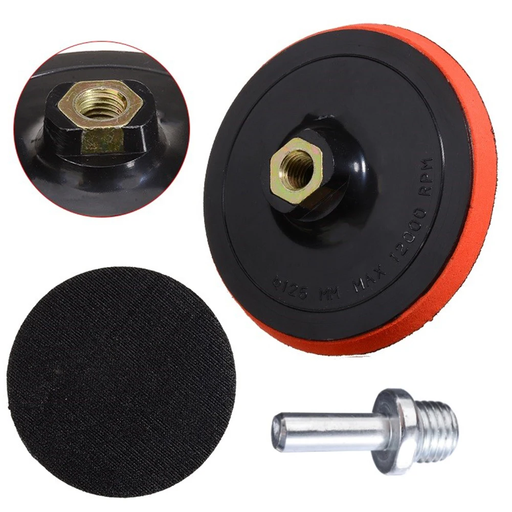 5inch 125mm Backing Pad Hook And Loop Buffing Pad Rotary Sanding Discs Car Polisher For Auto Polishing With Drill Adapter