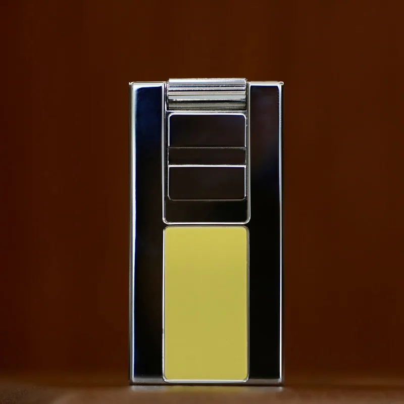 2026 Calorie special-shaped pure copper lighter ultra-thin portable gas machine push plate ladder personalized gift wholesale