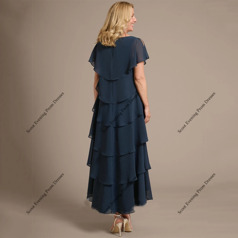 Vestidos para madre De novia con escote redondo para playa, vestidos De fiesta De boda De manga corta De gasa para mujer, novedad De verano 2025, bata De noche