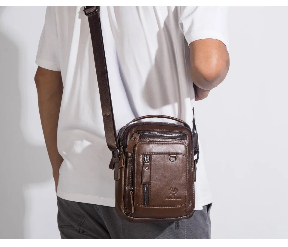 Humer paul 100% Echt leder Herren Schulter Umhängetasche Klein unternehmen Umhängetasche für die Arbeit männliche Reises ch linge Bolso – Detail 7