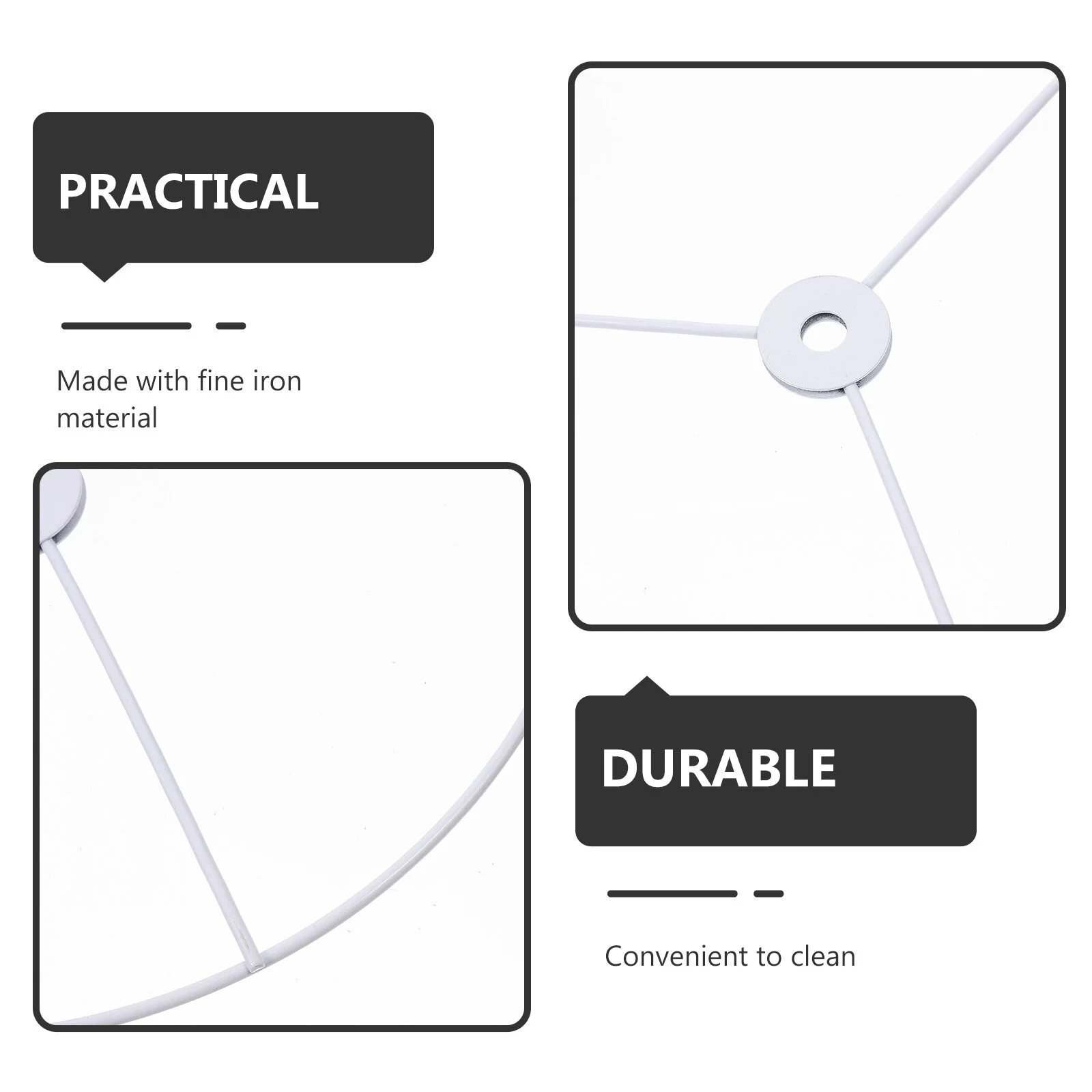 2 zestawy żelaznych ramek abażurów E27 do projektów lamp DIY Odporne na rdzę pierścienie abażurów do lamp stołowych i żyrandoli