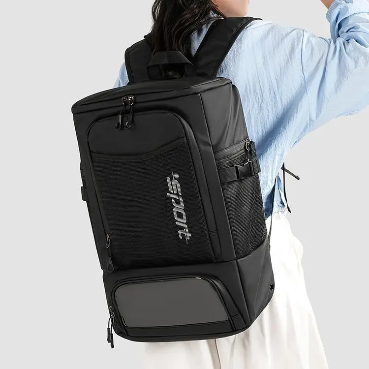 New Men's Large Capacity Football Training Backpack with Shoe Compartment Outdoor Sports Travel Equipment Bag Trendy Dual-Sho...