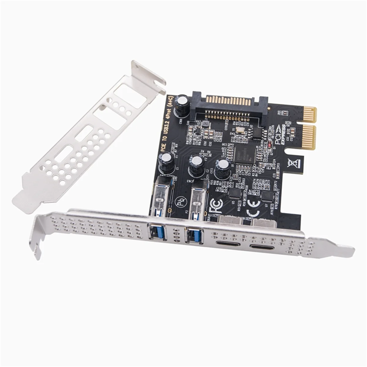 Type C USB 3.2 Gen1 5Gbps PCIE Card Adapter PCI Express Board 2xUSB A Port+2xType-C Port/USB3.2 PCI-E Expansion Card