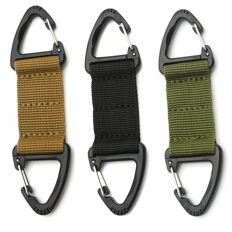 

1/3PCS Outdoor Molle Webbing Backpack Buckle Clip Carabiner Keychain Climbing Camping Buckle Clasp Hook Fastener Hanging Key