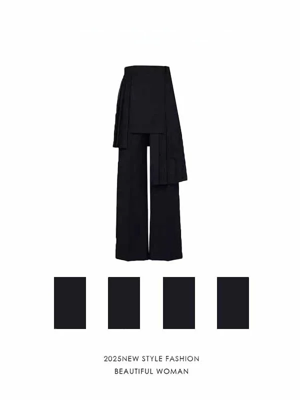 

Универсальные брюки-костюмные штаны премиум-класса с французским шнурком и широкими штанинами для девочек-подростков, осенний сезон, уникальный дизайн