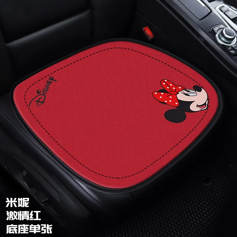 1PCS Disney Mickey Mouse Car Seat Cushion Polyester Fiber Breathable Fabric Five-seat Universal Cartoon Cute Car Seat Cushion