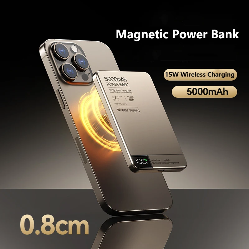 

UltraThin Magsafe Power Bank 10000mAh Magnetic Wireless Charger 22.5W Fast Charging Powerbank for iphone 16 Xiaomi Spare Battery