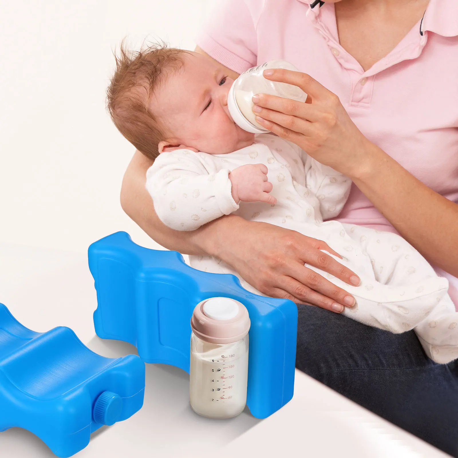 

4pcs Reusable Storage Ice Packs for Baby Bottles Breastmilk Freezer Cooler Bags Fresh Keeping Container Wave Brick