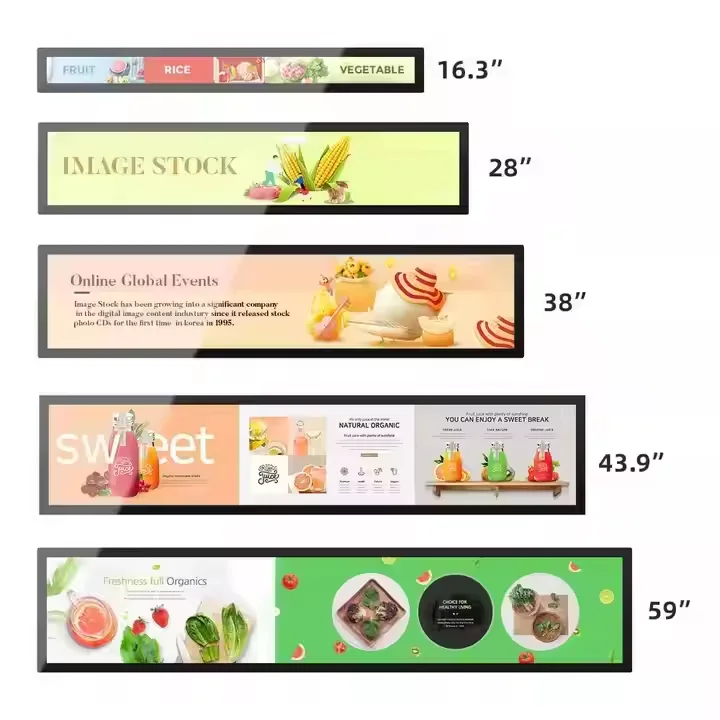 Ultra Wide Bar Android Touch Screen Stretch Bar LCD Indoor and Outdoor Advertising Digital Signage