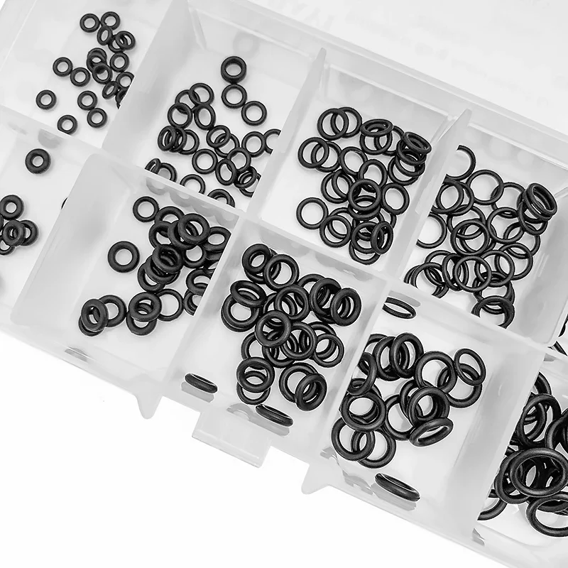 EPDM joints toriques CS 1/1.5mm OD 3/4/5/6/7/8mm résistance aux acides et aux alcalis résistance à l'eau résistance au frottement joint torique noir 250 pièces