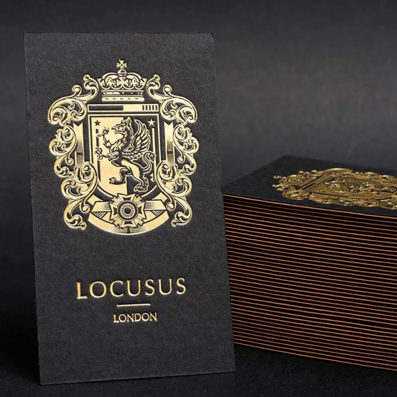 

Custom design paper business card with printing hot stamping embossed logo